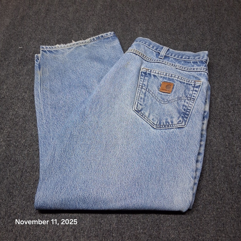 Vintage Carhartt B137 DST Blue Jeans Size 40x30‎ Stone Washed Relaxed fit